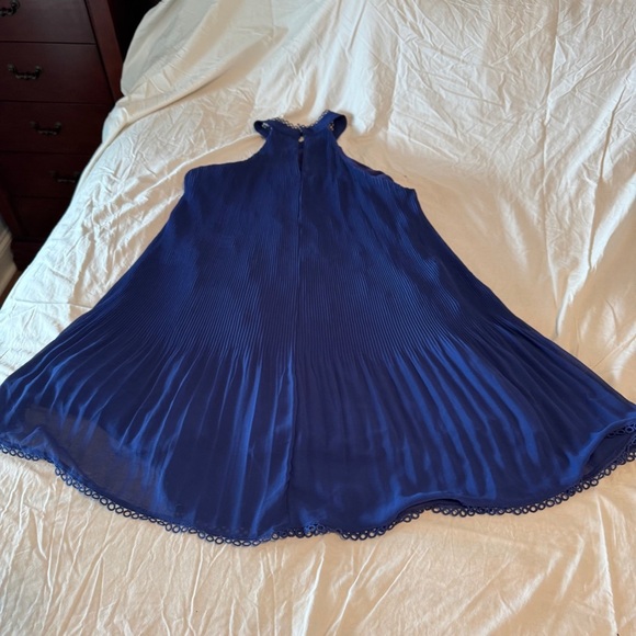 Lulus Elegant cobalt Blue Pleated Halter Dress size Small - Picture 7 of 12